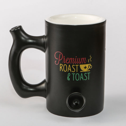 Black "Roast and Toast" Mug  with "Rasta" Design