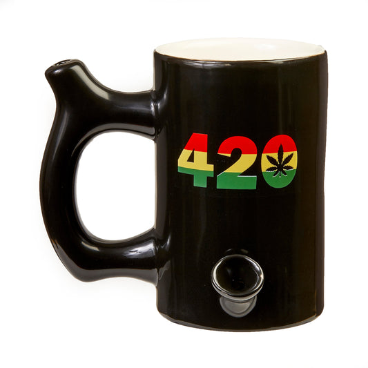 Large Black "420" Mug With "Rasta" Colors