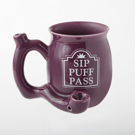Purple "Sip, Puff, Pass" Mug