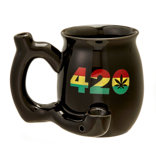 Small Black "420" Mug With "Rasta" Colors