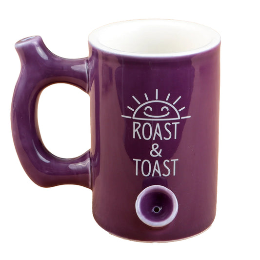 Purple Ceramic "Roast and Toast" Mug